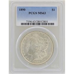 1890 $1 Morgan Silver Dollar Coin PCGS MS63