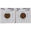 Image 1 : Lot of 1956 & 1956-D Straight Clipped Planchet Lincoln Wheat Penny ERROR Coins