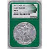 Image 1 : 2017 $1 American Silver Eagle Coin NGC MS70 Early Releases Green Core