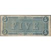 Image 2 : 1864 $5 Confederate States of America Note