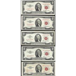 Lot of (5) 1953/1963 $2 Legal Tender Notes