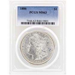 1886 $1 Morgan Silver Dollar Coin PCGS MS63