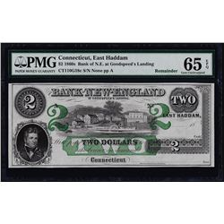 1860's $2 Bank of New-England East Haddam, CT Obsolete Note PMG Gem Uncirculated