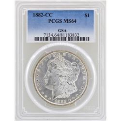 1882-CC $1 Morgan Silver Dollar Coin PCGS MS64