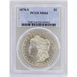 1878-S $1 Morgan Silver Dollar Coin PCGS MS64