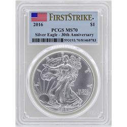 2016 $1 American Silver Eagle Coin PCGS MS70 First Strike