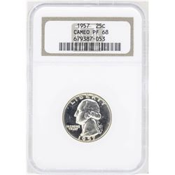 1957 Washington Quarter Proof Coin NGC Cameo PF68