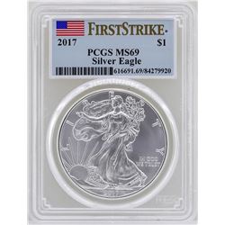 2017 $1 American Silver Eagle Coin PCGS MS69 First Strike