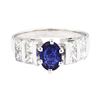 Image 2 : 14KT White Gold 1.04 ctw Sapphire and Diamond Ring