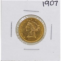 1907 $5 Liberty Head Half Eagle Gold Coin
