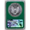 Image 2 : 2017 $1 American Silver Eagle Coin NGC MS70 Early Releases Green Core