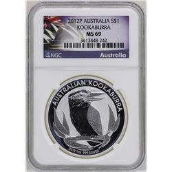 2012P $1 Australia Kookaburra Silver Coin NGC MS69