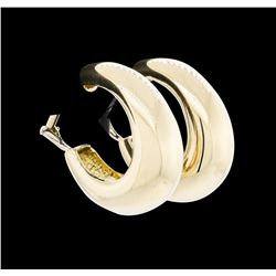14KT Yellow Gold Tapered "J" Style Earrings
