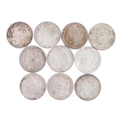 Lot of (10) 1921 $1 Morgan Silver Dollar Coins