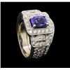 Image 4 : 18KT White Gold 1.09 ctw Tanzanite and Diamond Ring