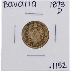 1873-D Ludwig II Germany-Bavaria 10 Marks Gold Coin
