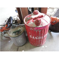 2 Vintage Galvanized Gas Cans