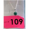Image 1 : Emerald & Diamond Pendant/Necklace