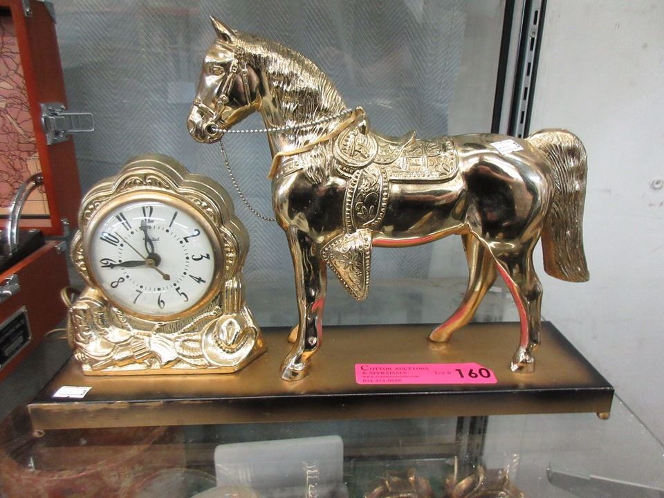 Vintage Metal Horse Clock