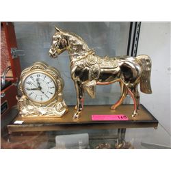 Vintage Metal Horse Clock