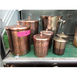4 Copper Clad Stainless Steel Canisters & More