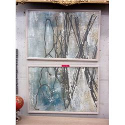 Pair of Abstract Canvas Wall Art
