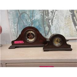 2 Bombay Co. Wood Mantle Clocks