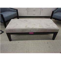 Wood Bench with Microfiber Upholstery
