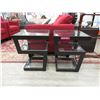 Image 1 : Pair of New 3 Tier Wood & Glass Coffee Table