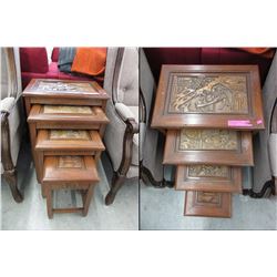 Vintage 4 Piece Wood Nesting Table Set