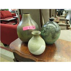 3 Mid Century Style Vases