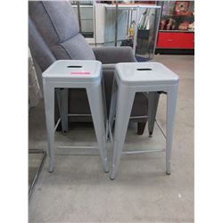 Pair of 26" Stacking Metal Stools