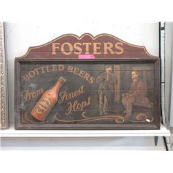 2D Wood Fosters Beer Sign