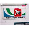 Image 1 : Vintage Embossed Metal 7up Sign