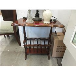 Vintage Wood End Table/Magazine Rack