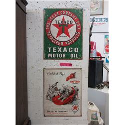 2 Texaco Tin Signs