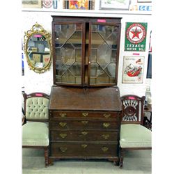 Mahogany Chippendale Style Secretary Desk ca1930