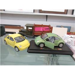 2 Die-Cast Volkswagen Models & A Wood Truck