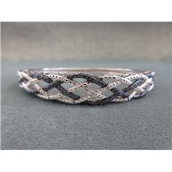 New Blue & White Diamond Twist Bangle Bracelet