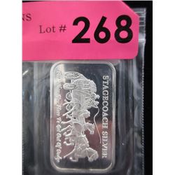 1 Oz. Stagecoach .999 Silver Art Bar