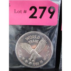 1 Oz. World Trade Unit .999 Silver Round