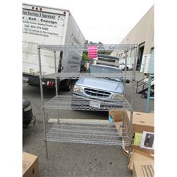 1 Industrial Metal 4-Tier Shelf - Silver