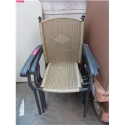 4 Metal & Resin Stacking Patio Chairs