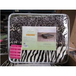 2 New Queen Size Animal Stripe Sherpa Blankets