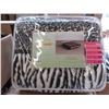 2 New Queen Size Animal Stripe Sherpa Blankets