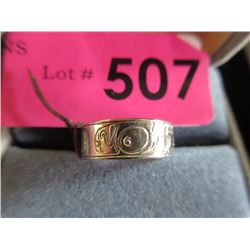 Signed Haida Eagle Sterling Silver Ring - Size 8.5