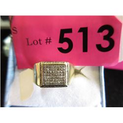 10 KT Yellow Gold and Pave Diamond Ring