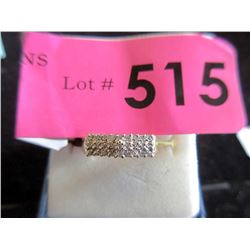 10 KT Yellow Gold and Diamond Chevron Style Ring