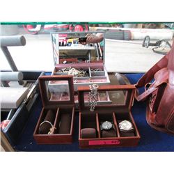 2 Jewelry and 1 Watch Box - Includes Contents