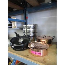 Stainless Steel Bowls & Assorted Fry Pans